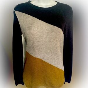 BCBGMaxAzria Sweater - M black brown tan , viscose polyester ,